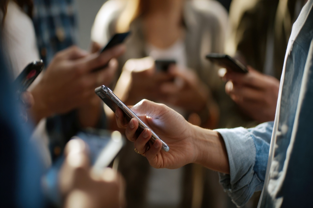 People using mobile phones